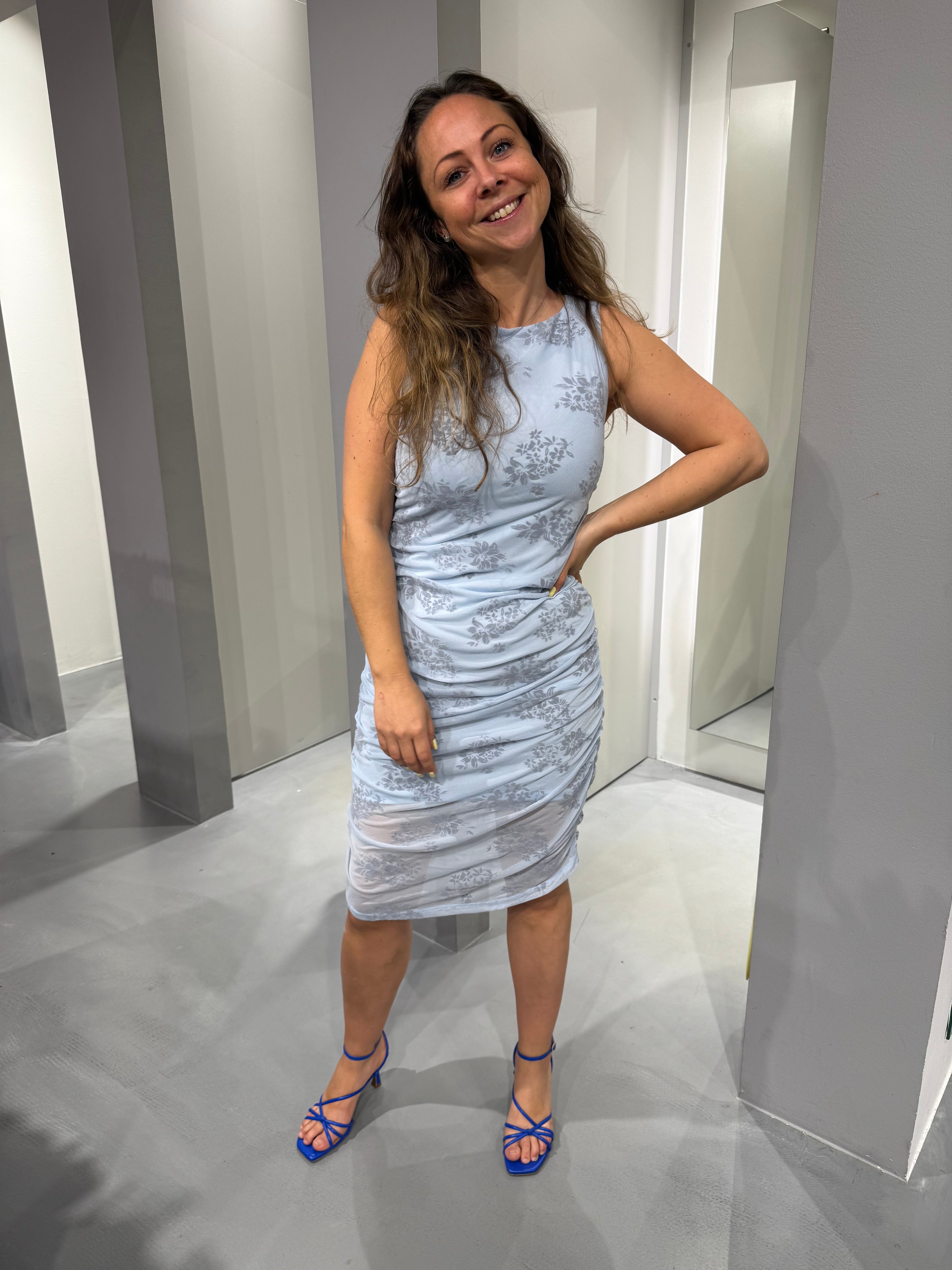 PCMERRY Short Dress - Cashmere Blue